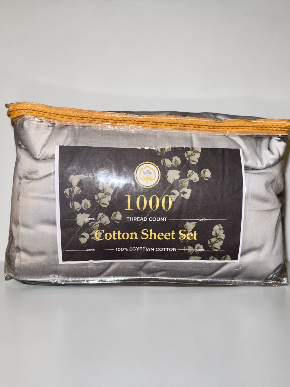 1000 Thread Count Cotton Sheet Set Silver Premium Egyptian Cotton Split King